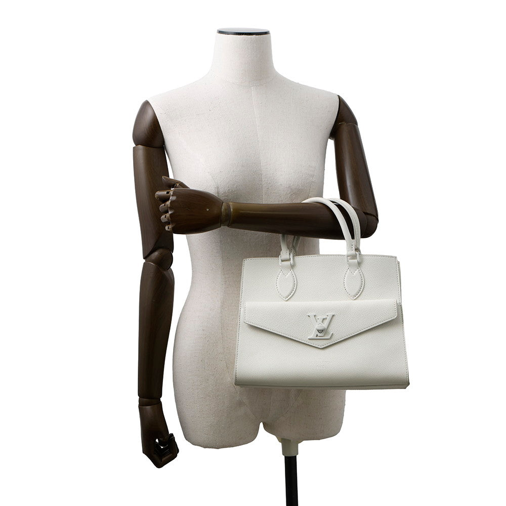 LOUIS VUITTON Rock Me Tote BlancM55817 Grained Calf Leather Size PM