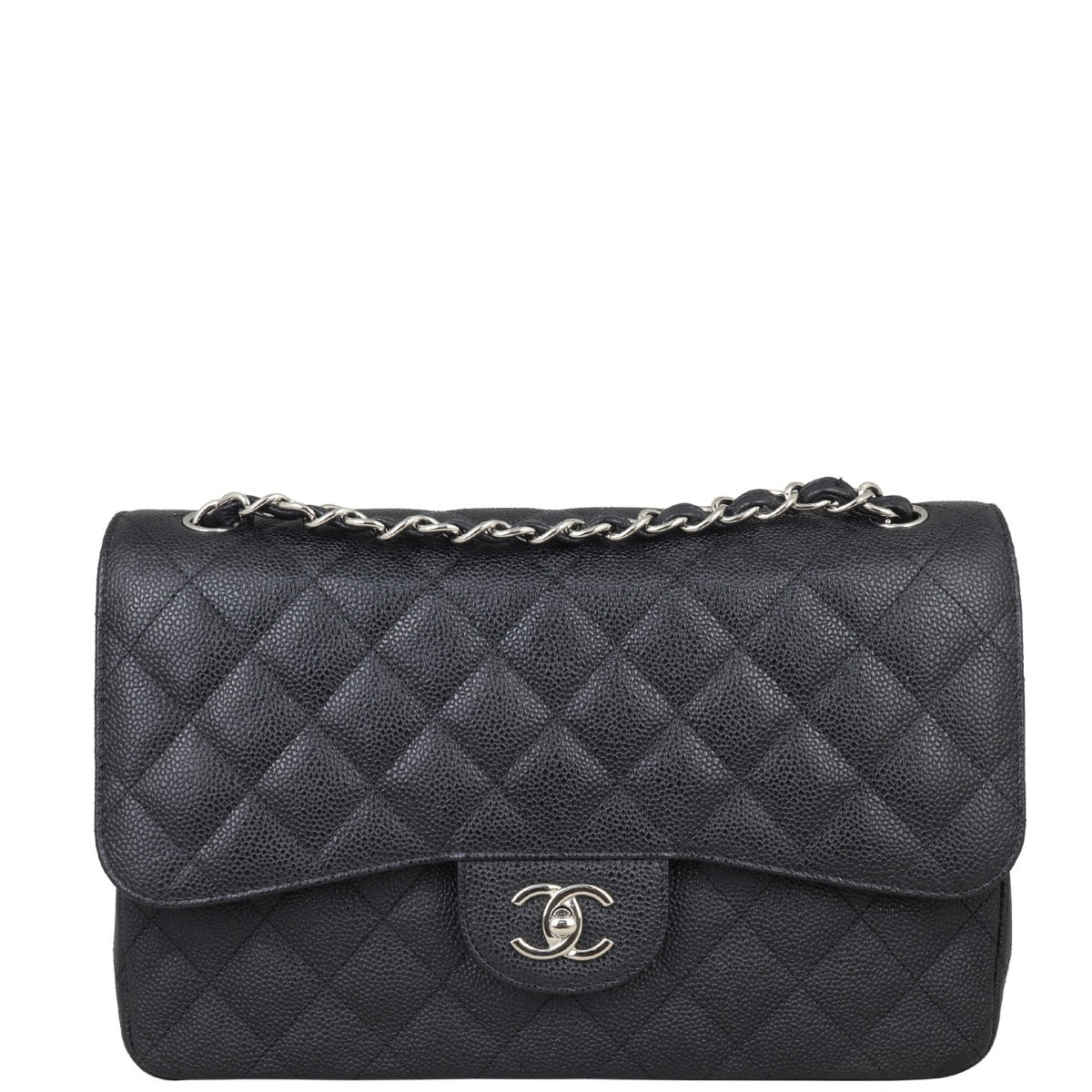 Chanel Classic Double Flap Jumbo | Black Caviar SHW