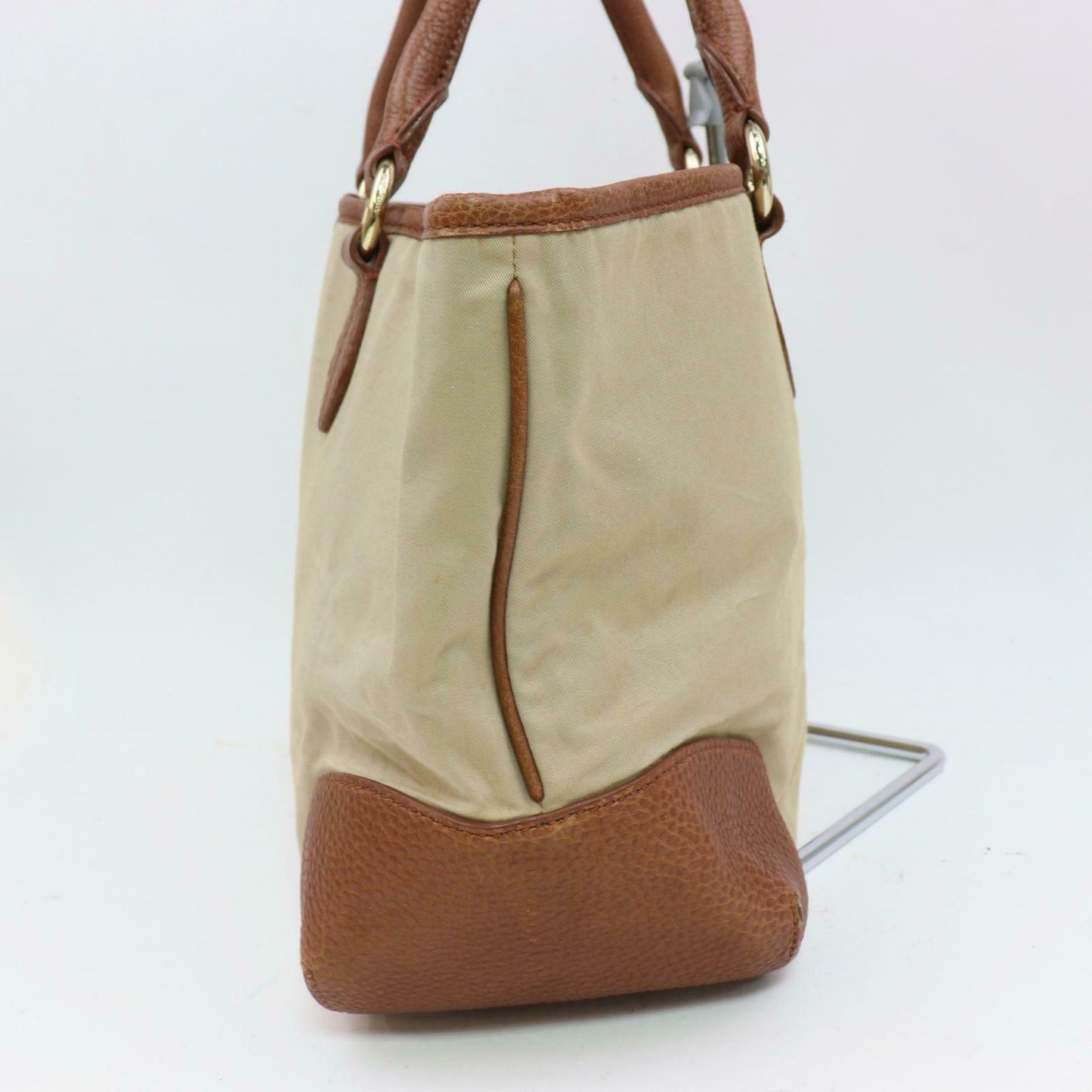 Burberry Hand Bag Beige Canvas (SHC1-14383)