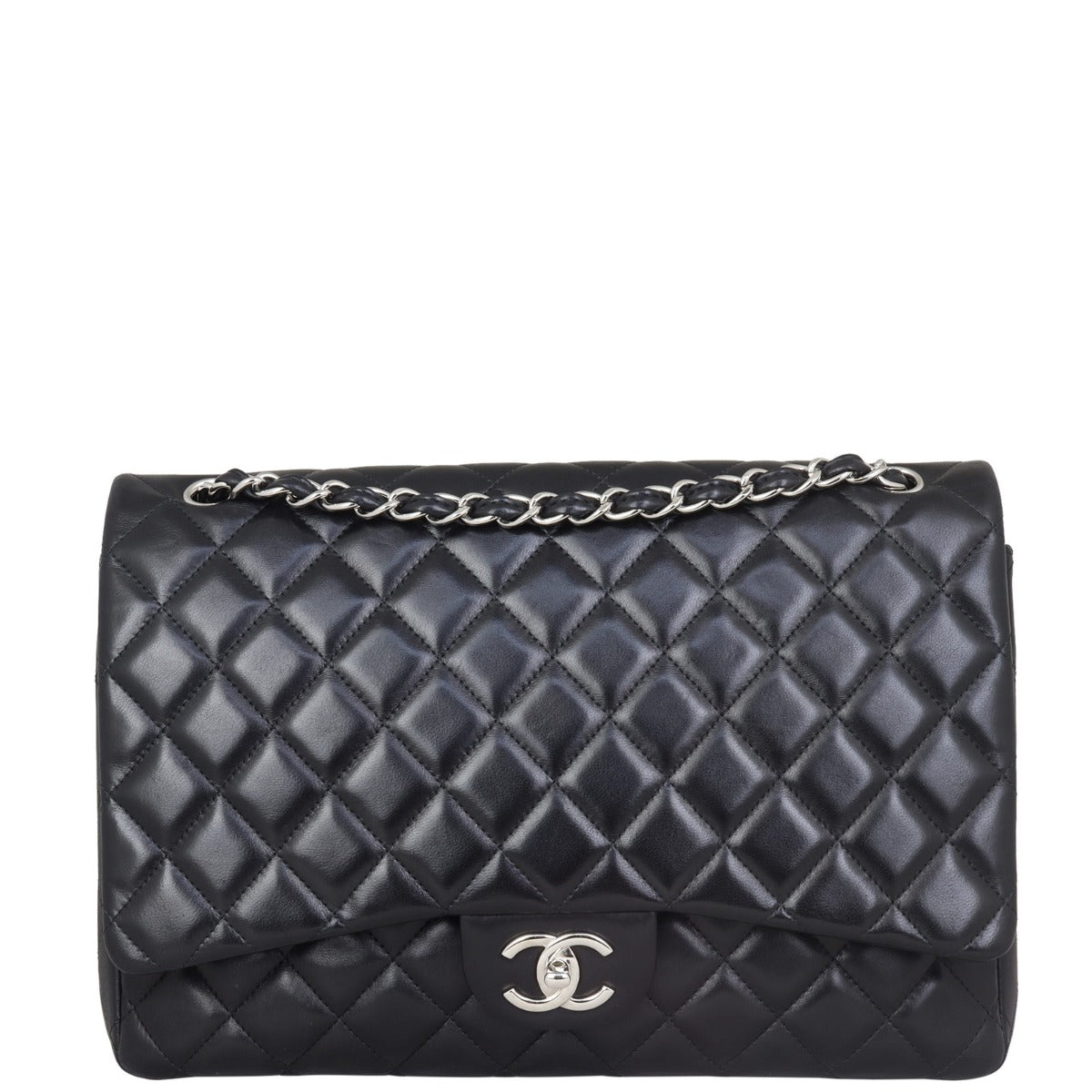 Chanel Classic Double Flap Maxi | Black Lambskin
