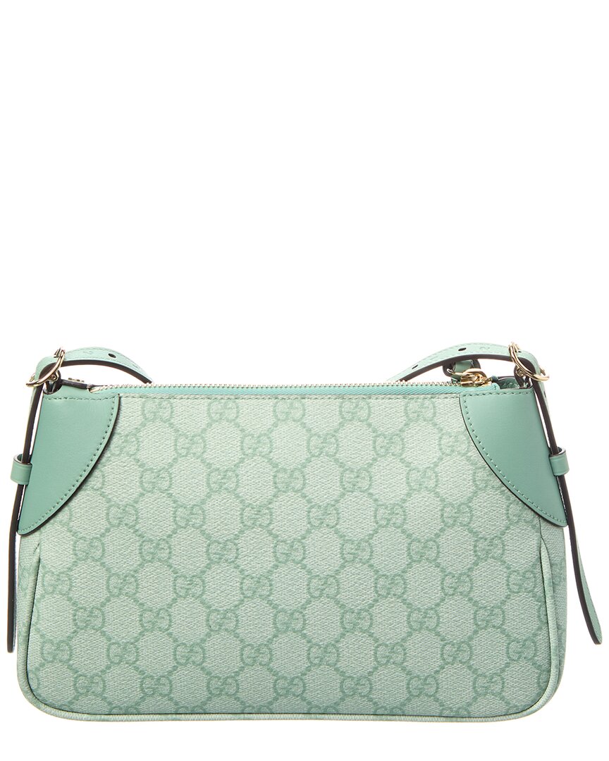 Gucci Gg Emblem Small Gg Coated Fabric & Leather Shoulder Bag