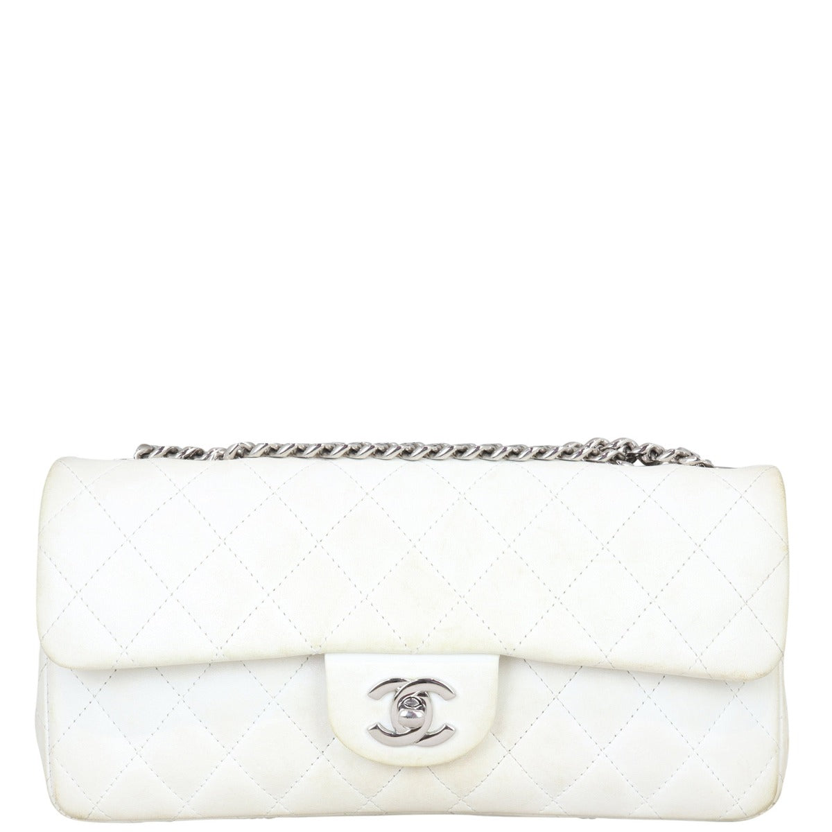 Chanel East-West Flap Bag | White