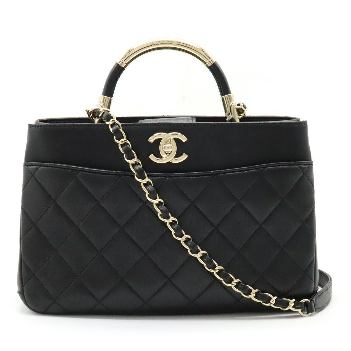 Chanel Leather Matelassé Coco Mark 2way Handbag Classic Flap