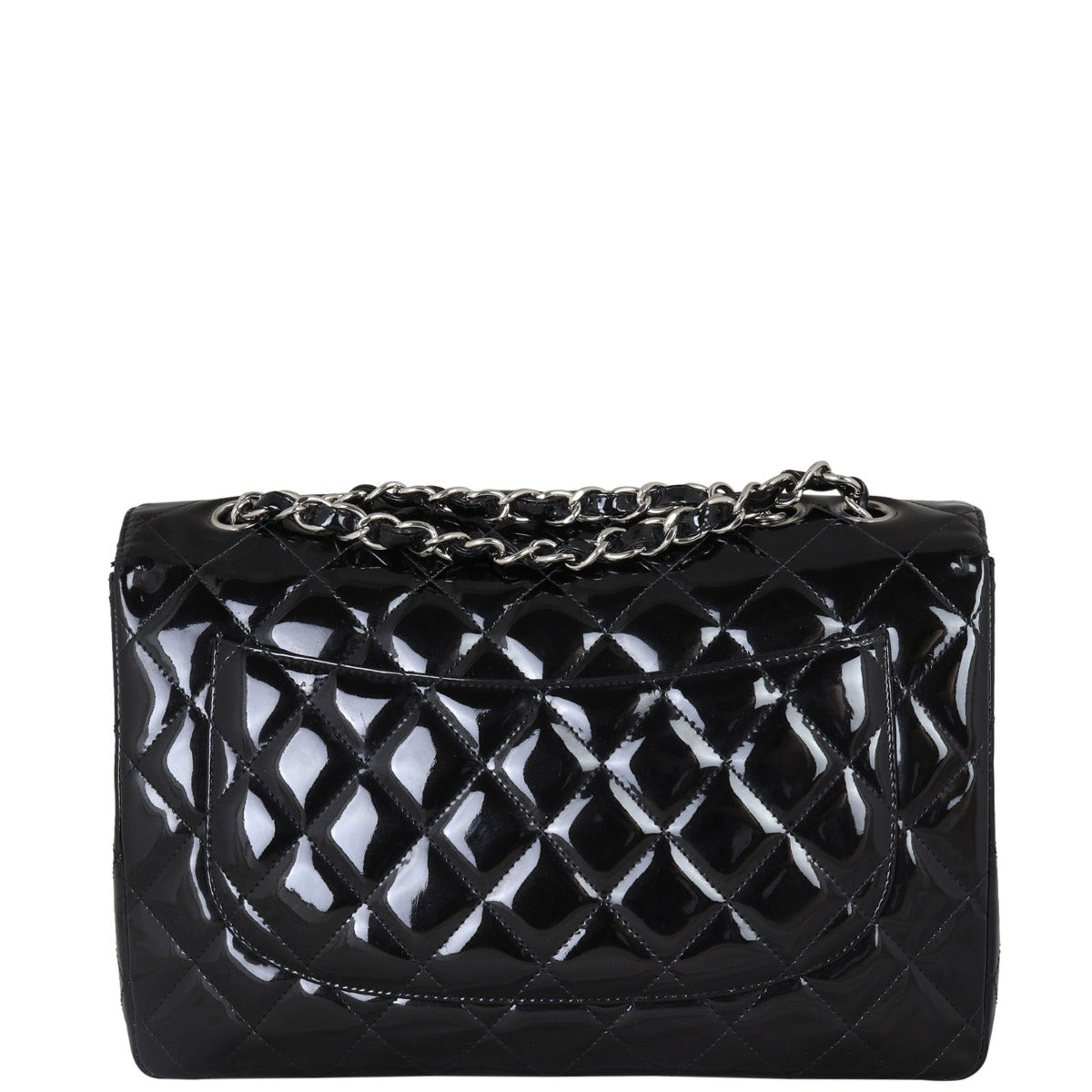 Chanel Classic Single Flap Jumbo Patent |  Black Quilted Patent