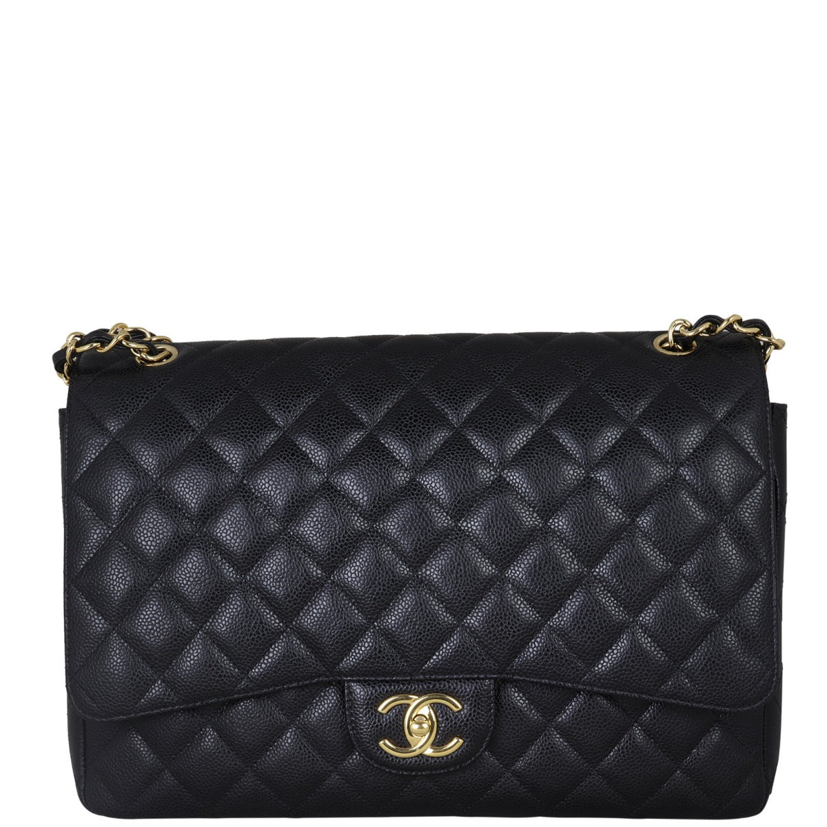 Chanel Classic Double Flap Maxi | Black Gold Hardware