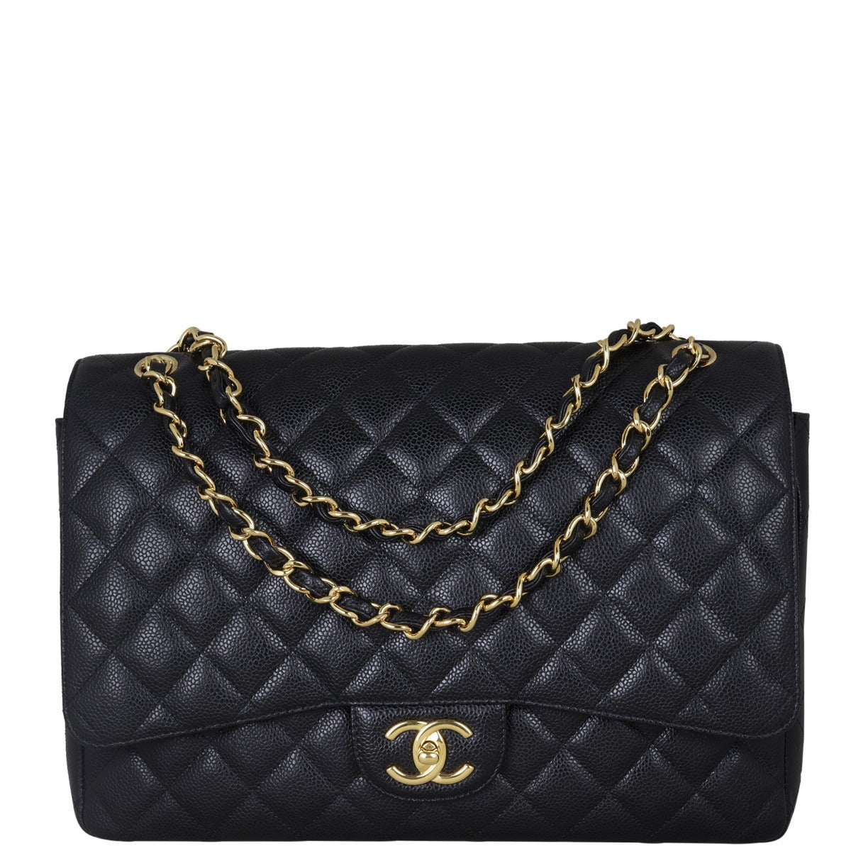Chanel Classic Double Flap Maxi | Black Gold Hardware