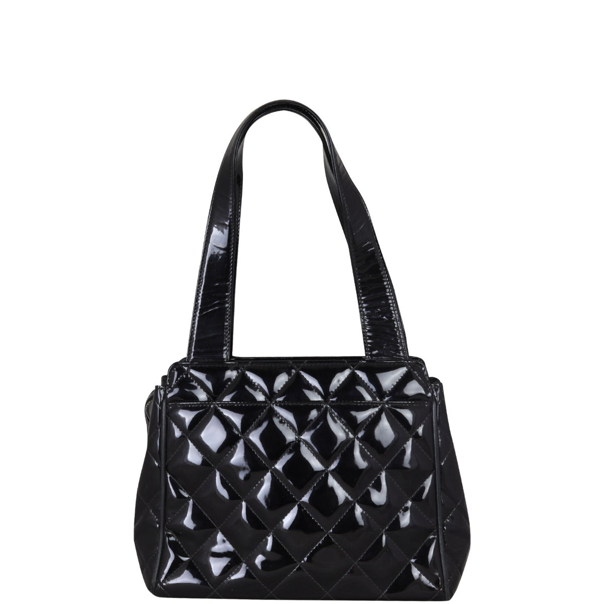 Chanel Vintage CC Quilted Patent Mini Tote
