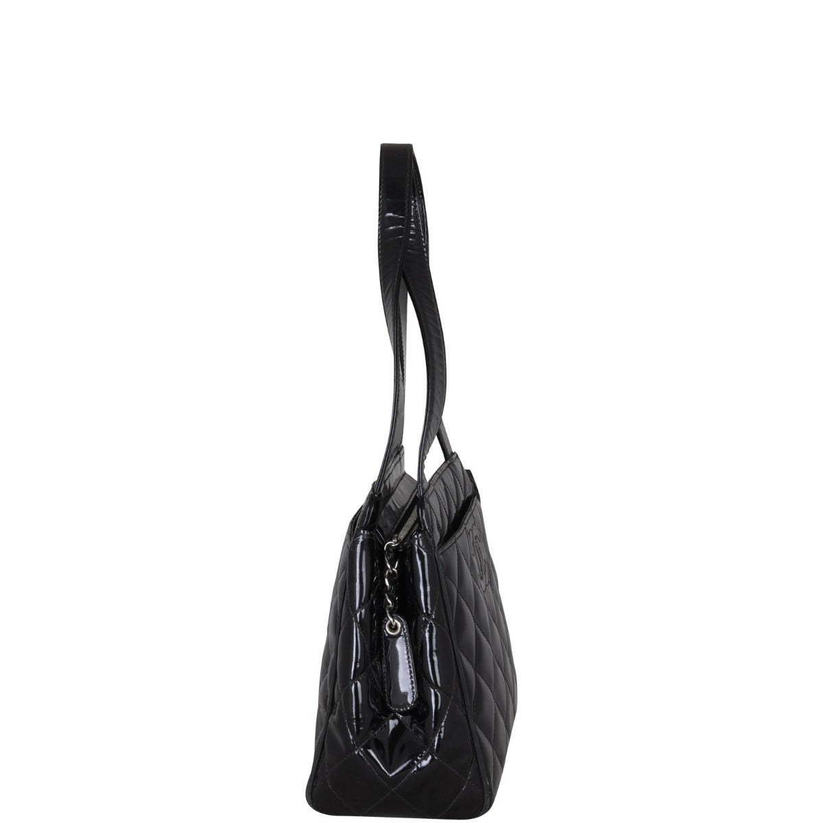 Chanel Vintage CC Quilted Patent Mini Tote