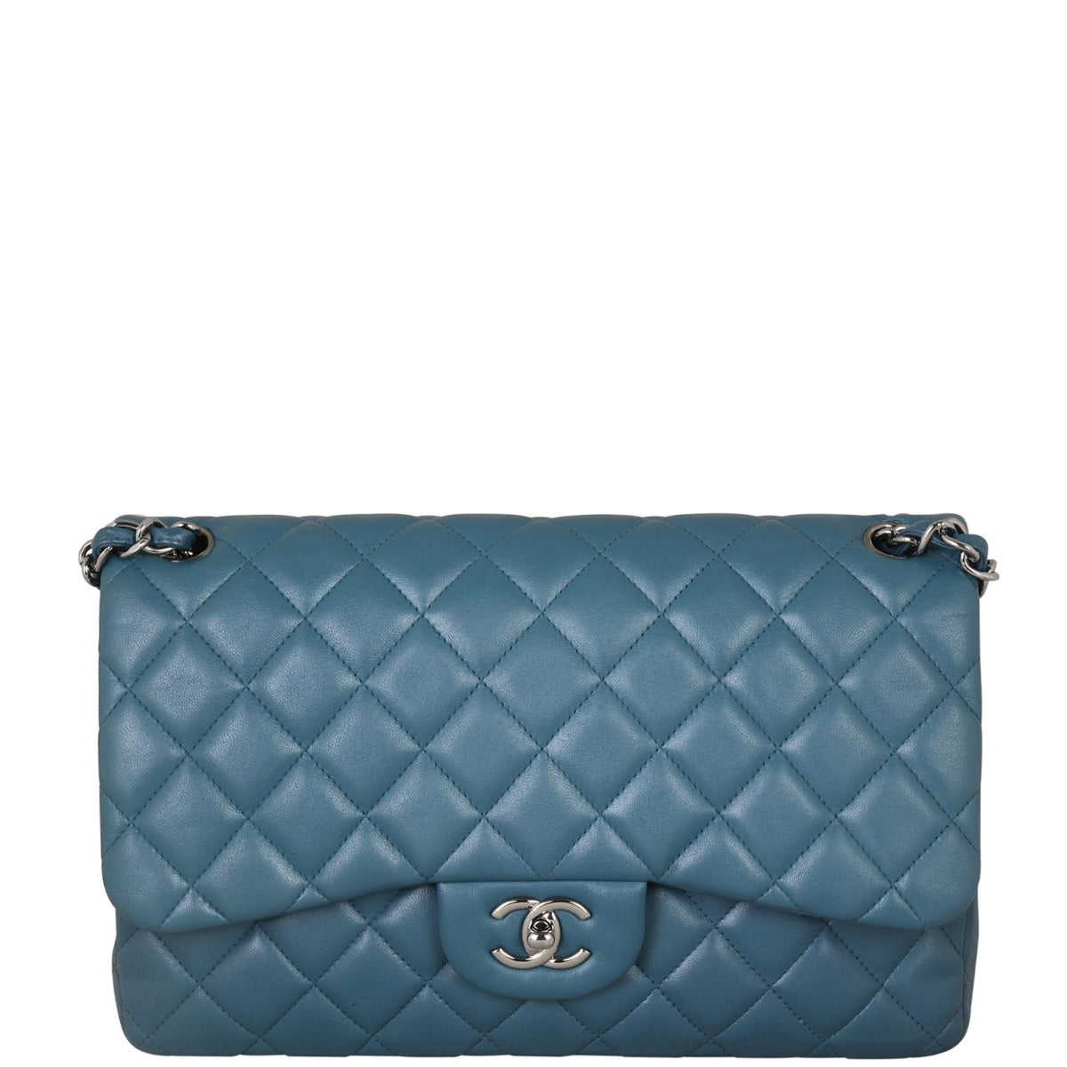 Chanel Classic Double Flap Jumbo | Teal Blue