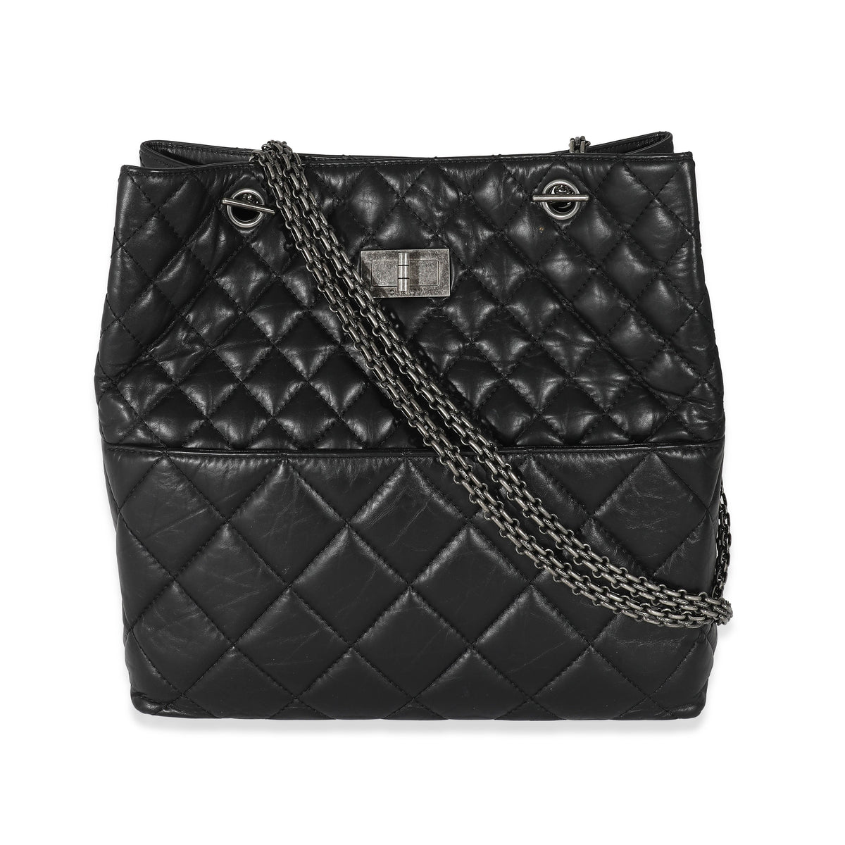 CHANEL Black Calfskin Tall 2.55 Reissue Tote