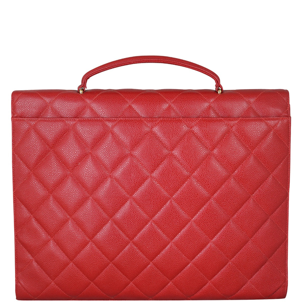 Chanel CC Quilted Briefcase | Red