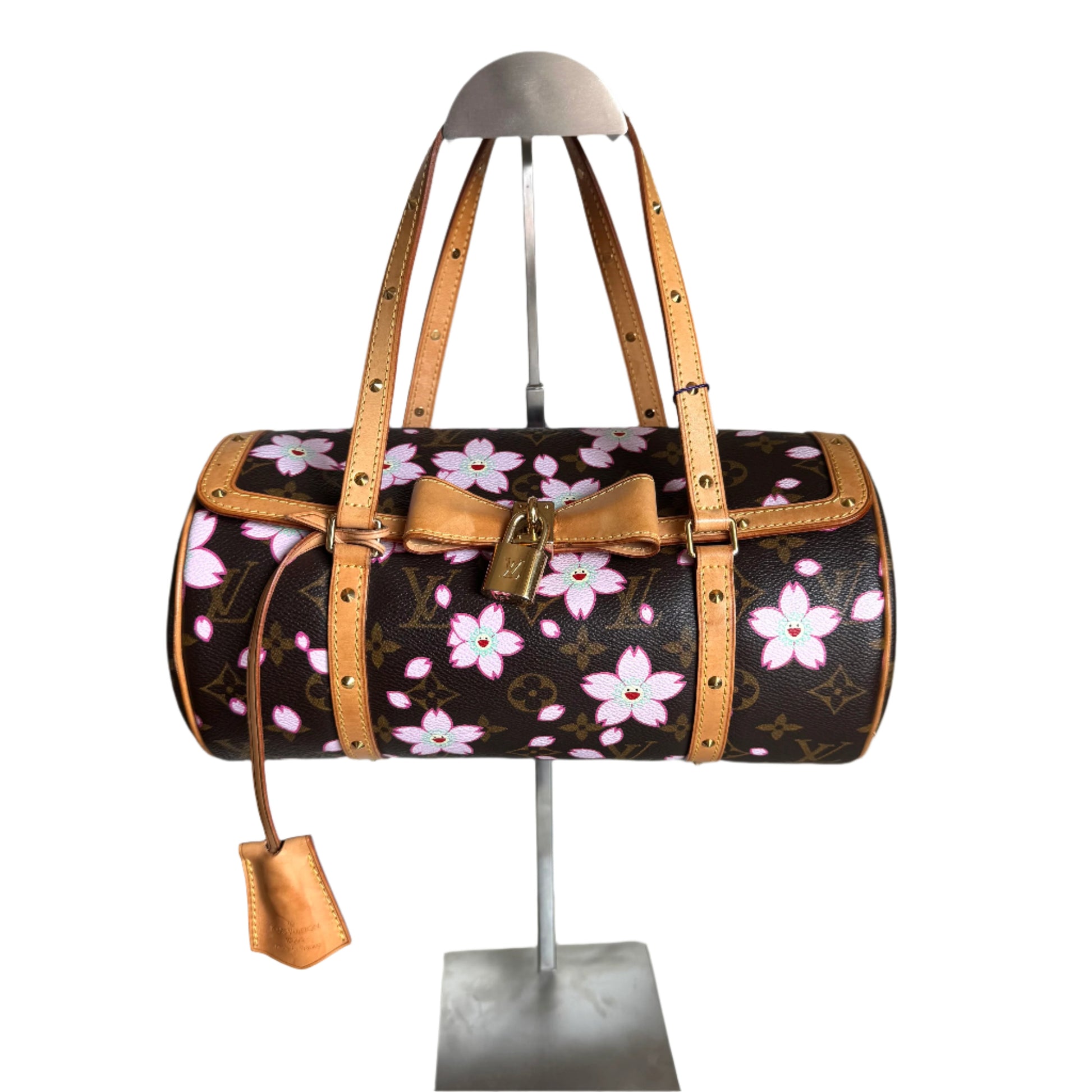 Louis Vuitton x Takashi Murakami Papillon 28 Cherry Blossom Monogram Handbag
