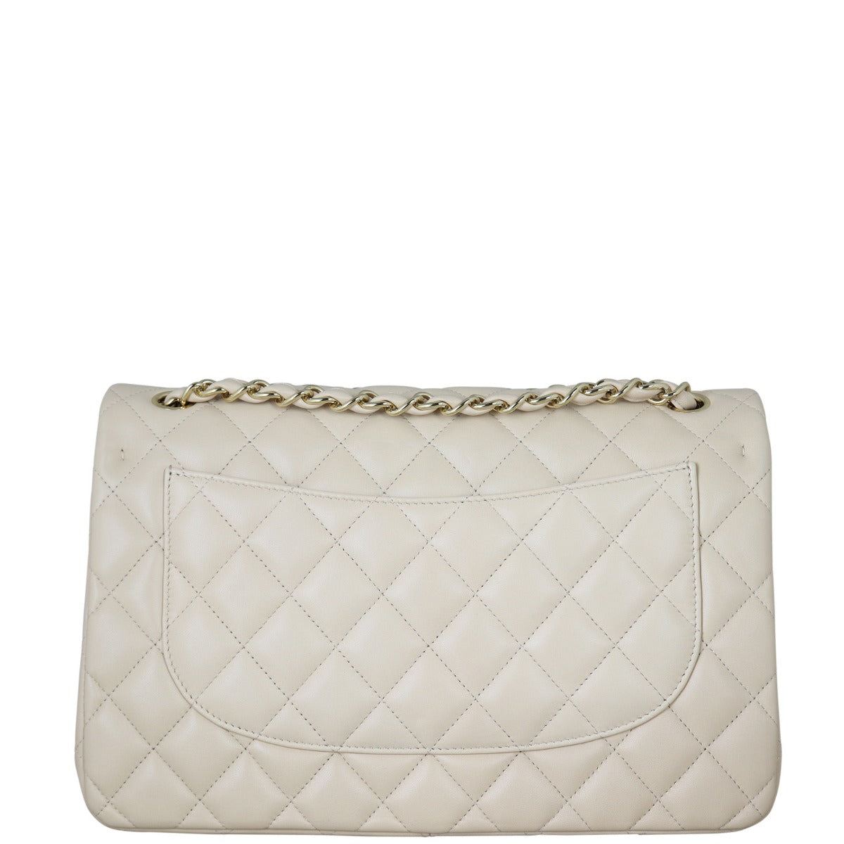 Chanel Classic Double Flap Jumbo | Beige Lambskin Diamond
