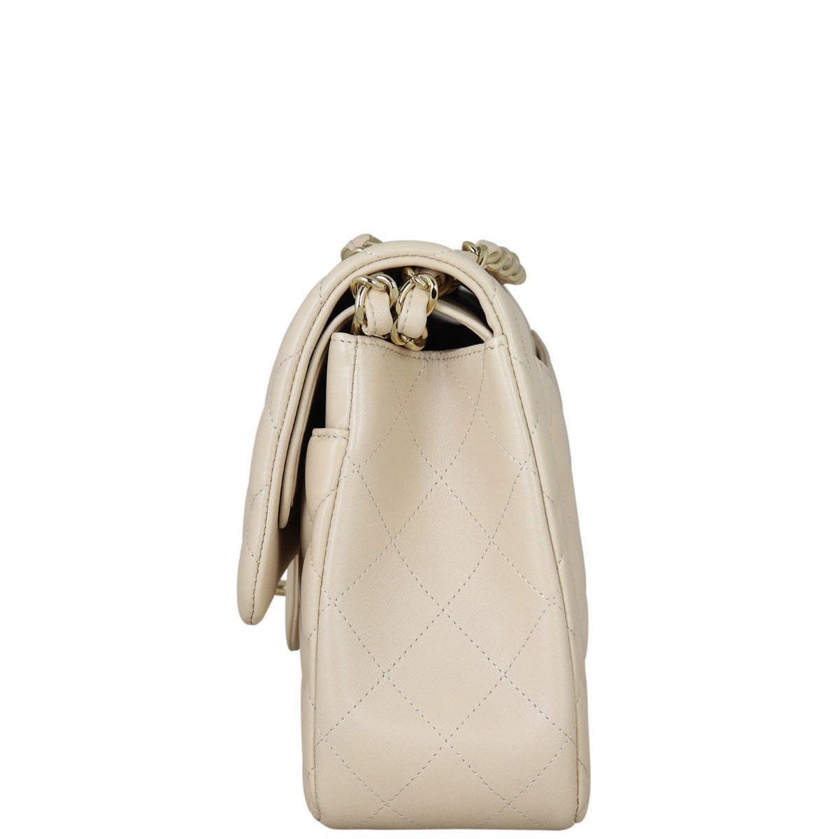 Chanel Classic Double Flap Jumbo | Beige Lambskin Diamond