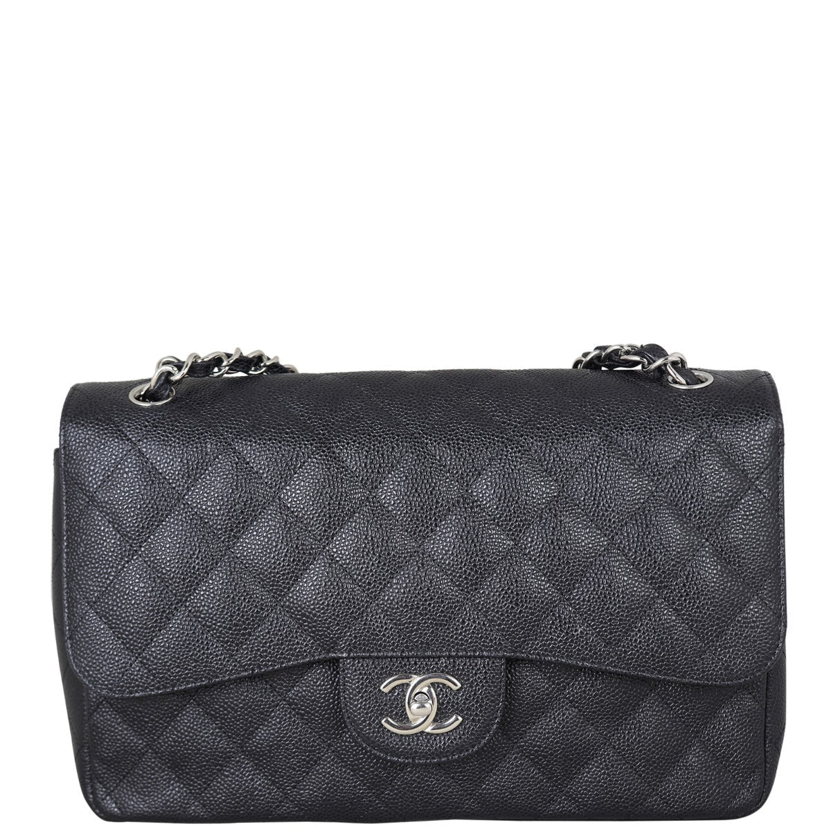 Chanel Classic Double Flap Jumbo | Black Caviar Diamond