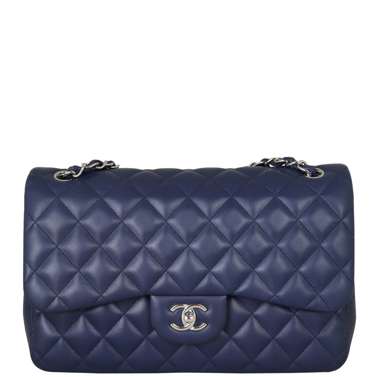 Chanel Classic Double Flap Jumbo | Navy Blue Lambskin