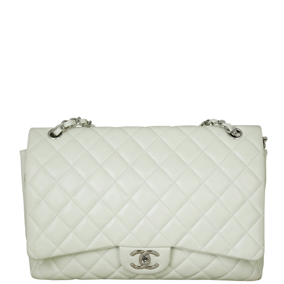 Chanel Classic Double Flap Maxi White Caviar