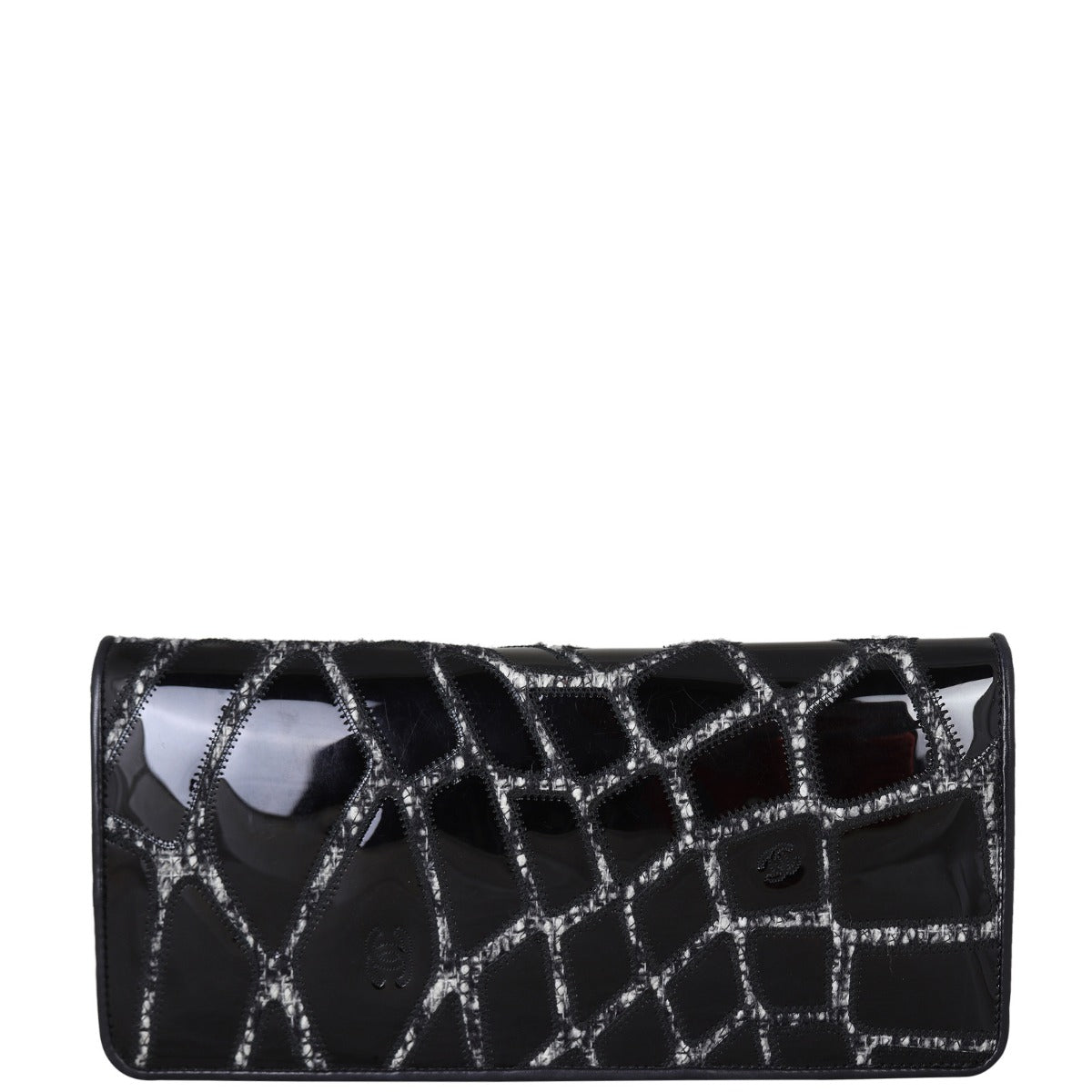 Chanel East West Scale Flap Bag Patent | Black