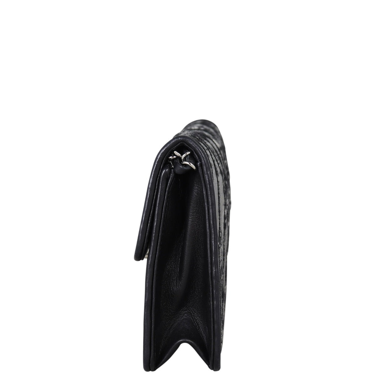 Chanel East West Scale Flap Bag Patent | Black