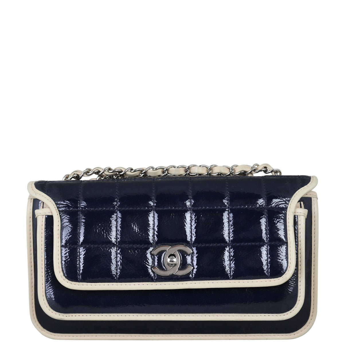 Chanel Chocolate Bar Flap Shoulder Bag Patent