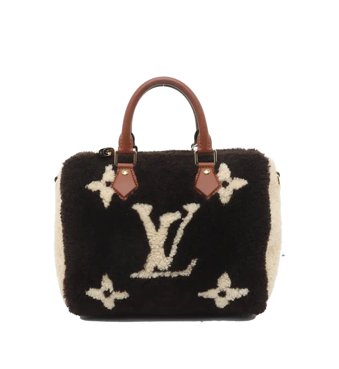 Louis Vuitton Speedy Bandouliere 25 Teddy Shearling Giant Monogram Crossbody Bag