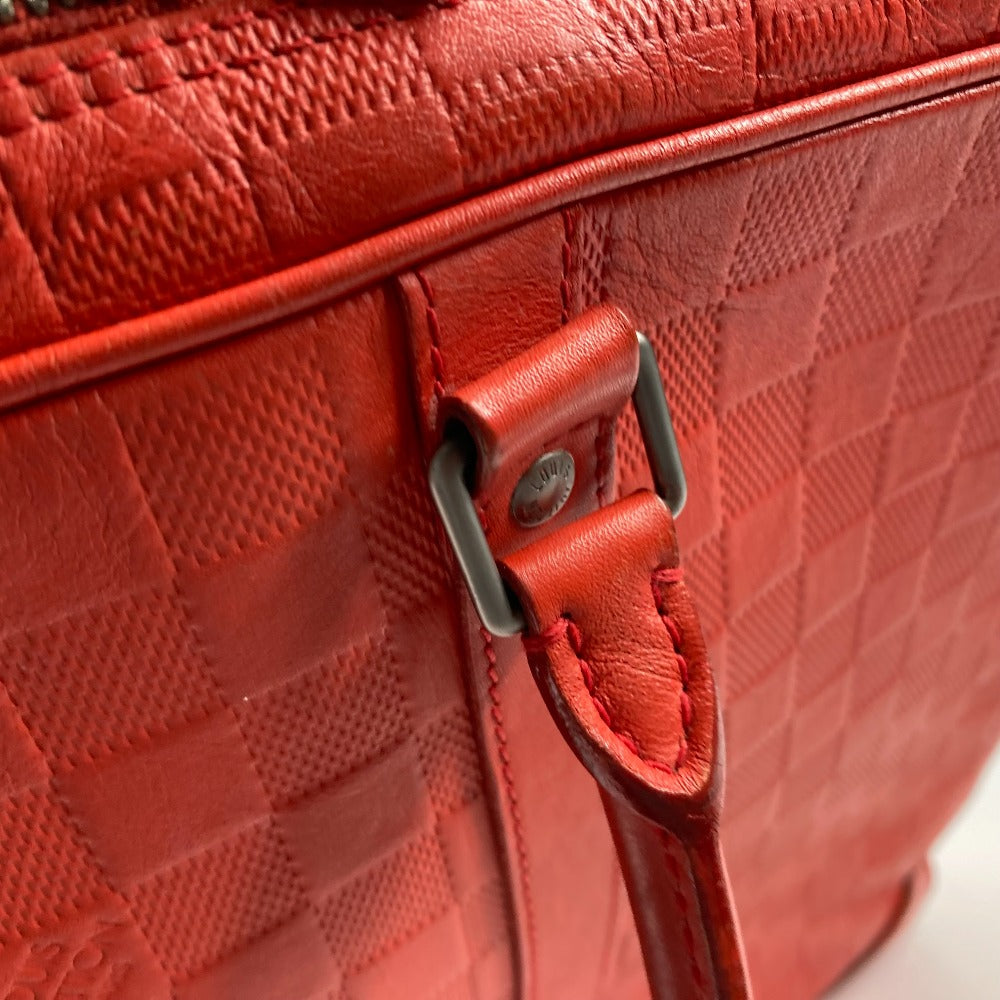 LOUIS VUITTON Business bag N41143 Damier Anfini Leather Red Damier Anfini Porto Document Voyage PDV mens