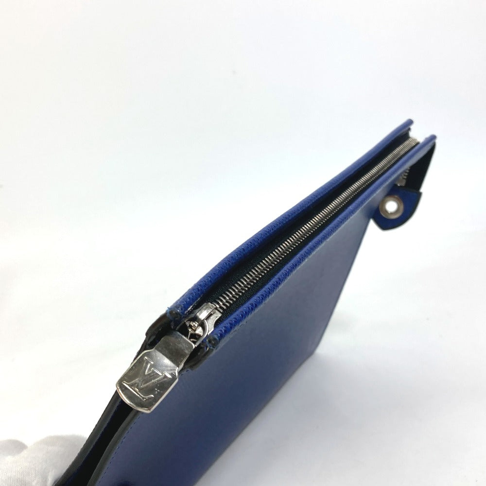 LOUIS VUITTON business bag M30575 Taiga Leather blue Taiga Pochette Voyage MM mens