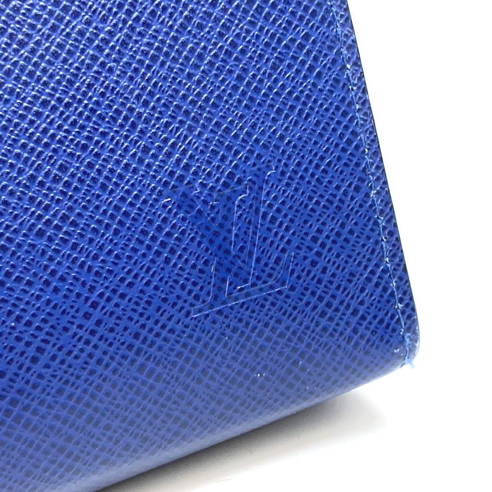 LOUIS VUITTON business bag M30575 Taiga Leather blue Taiga Pochette Voyage MM mens