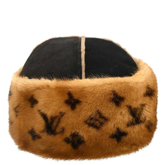 Louis Vuitton * Monogram Mink Cossack Hat #S Small Good