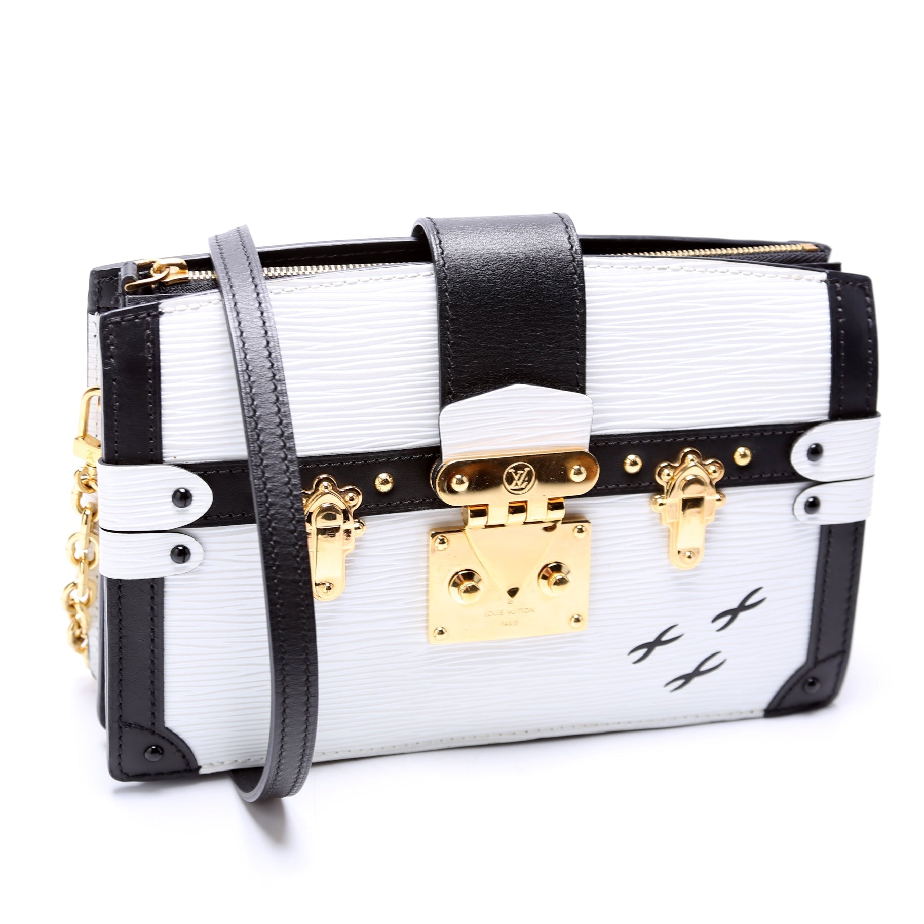 Louis Vuitton Trunk Clutch Epi White/Black