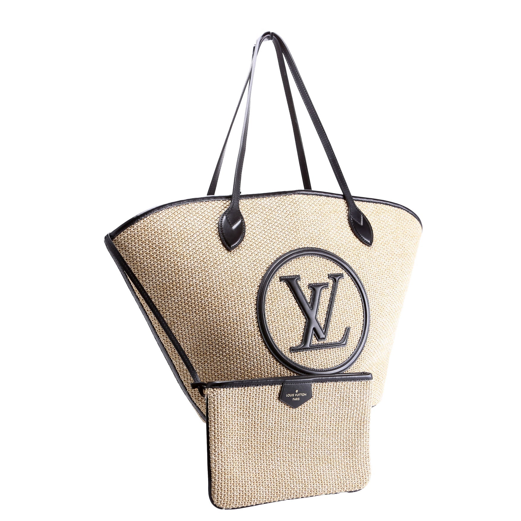 Louis Vuitton Saint Jacques Raffia Tote Tan/Black