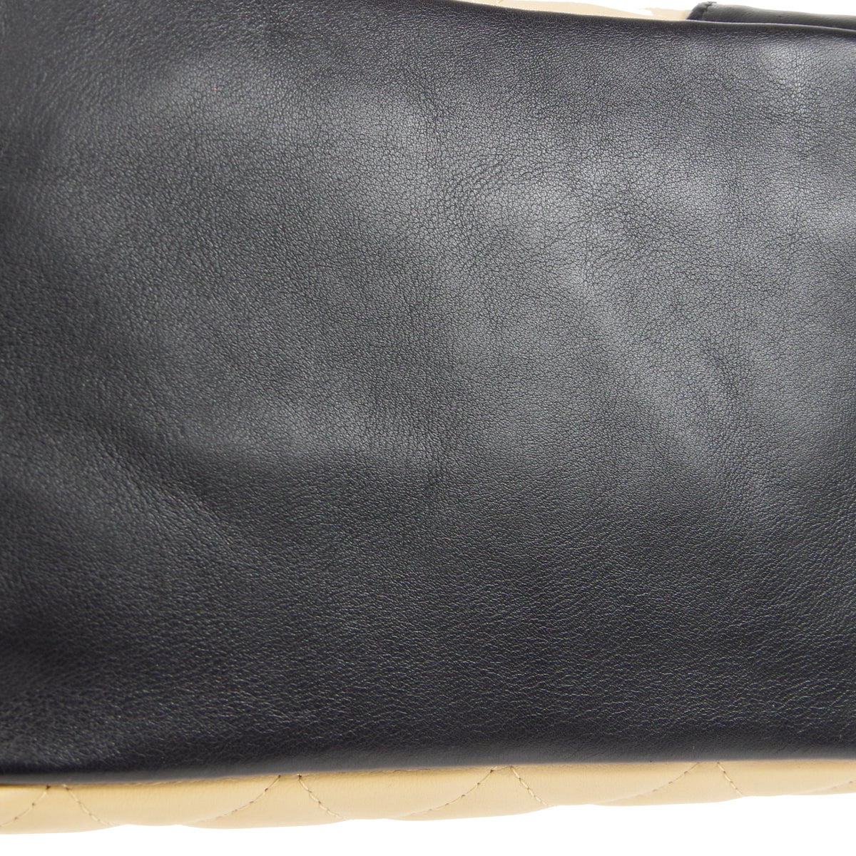 CHANEL Cambon Ligne Hand Tote Bag Beige Calfskin