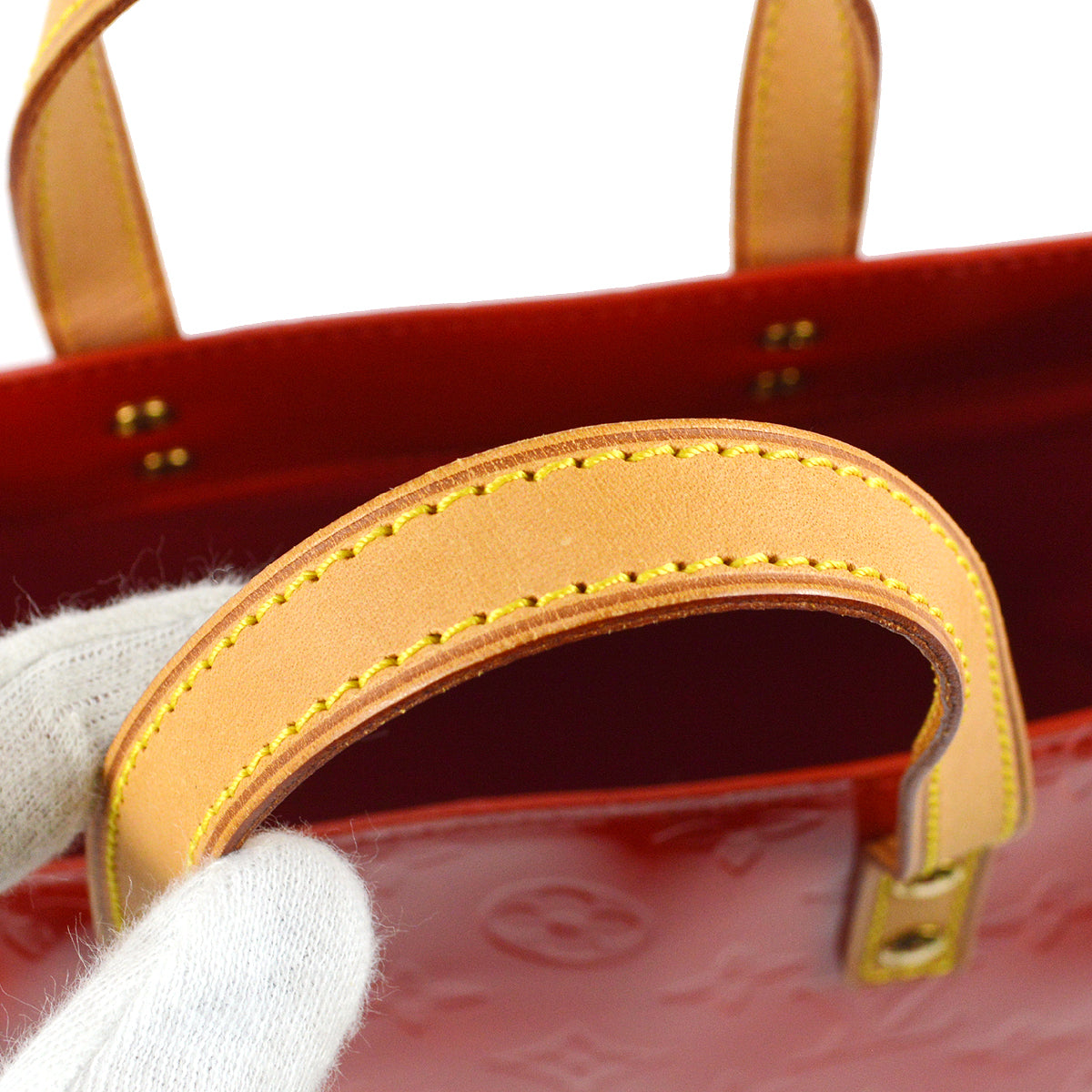 Louis Vuitton 2005 Vernis Reade PM Tote Handbag Red M91088