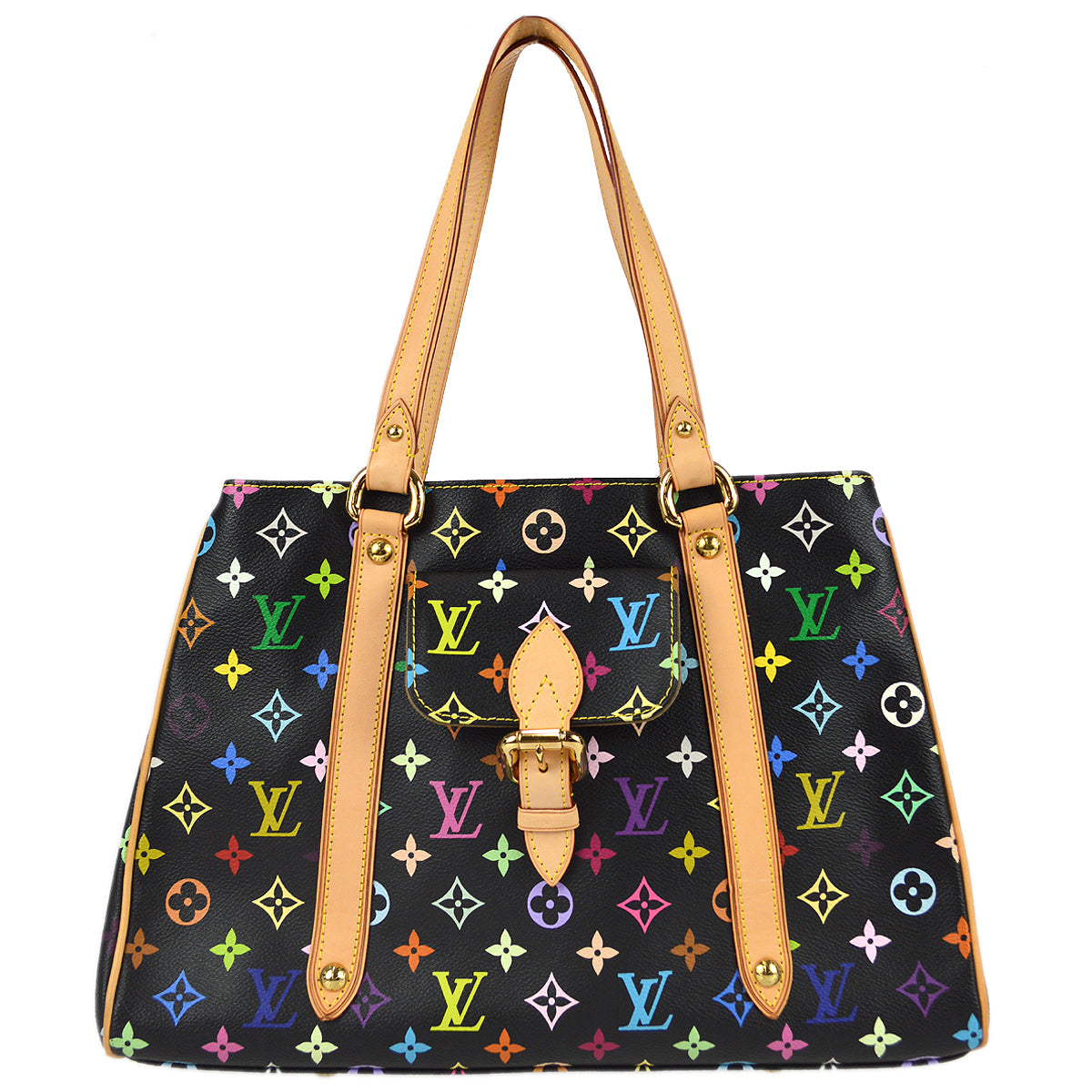 Louis Vuitton 2006 Black Monogram Multicolor Aurelia MM M40095