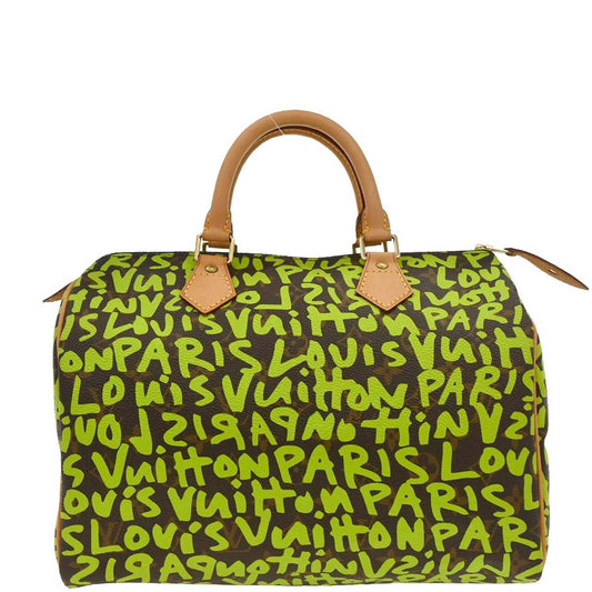 Louis Vuitton 2008 Green Monogram Graffiti 30 Handbag M93706