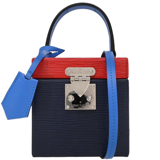 Louis Vuitton Navy Red Epi Bleecker Box Handbag M52466