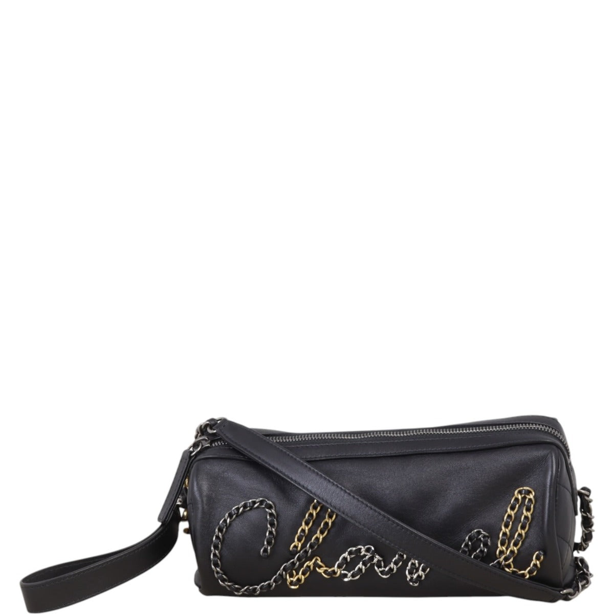 Chanel Signature Written in Chain Bowling Bag