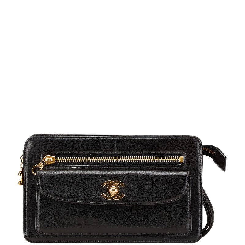 Chanel Coco Mark Lambskin Clutch Bag Classic Flap