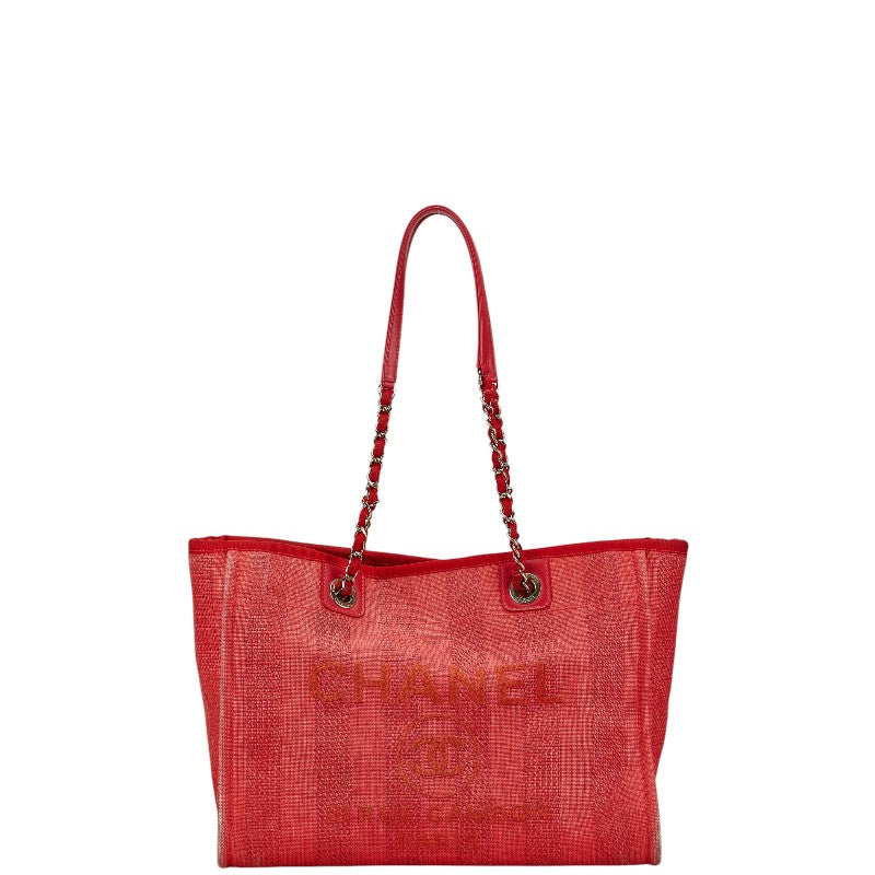 Chanel Deauville Canvas Leather Tote Bag Classic Flap