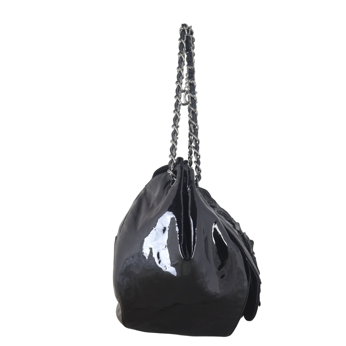 Chanel Camellia Accordion Flap Bag Patent