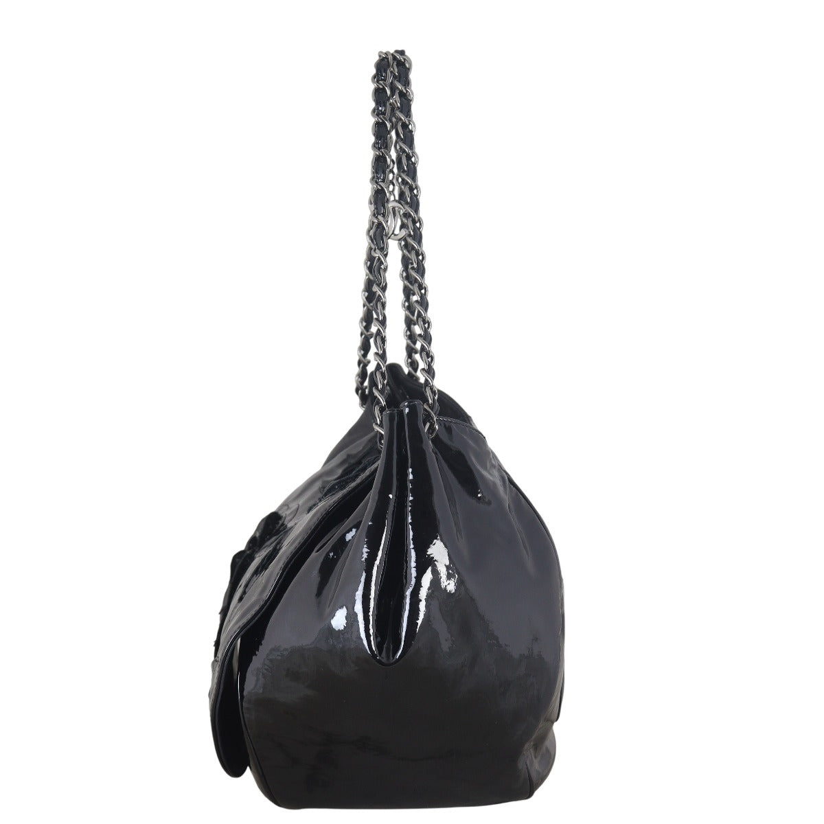 Chanel Camellia Accordion Flap Bag Patent