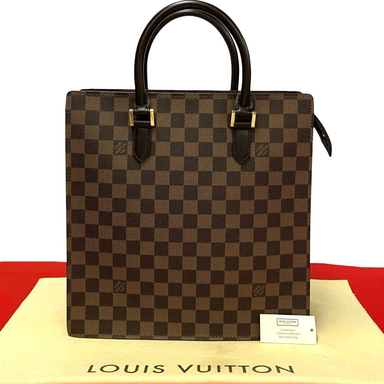 LOUIS VUITTON Handbag Leather, PVC Brown Damier Venice PM Women