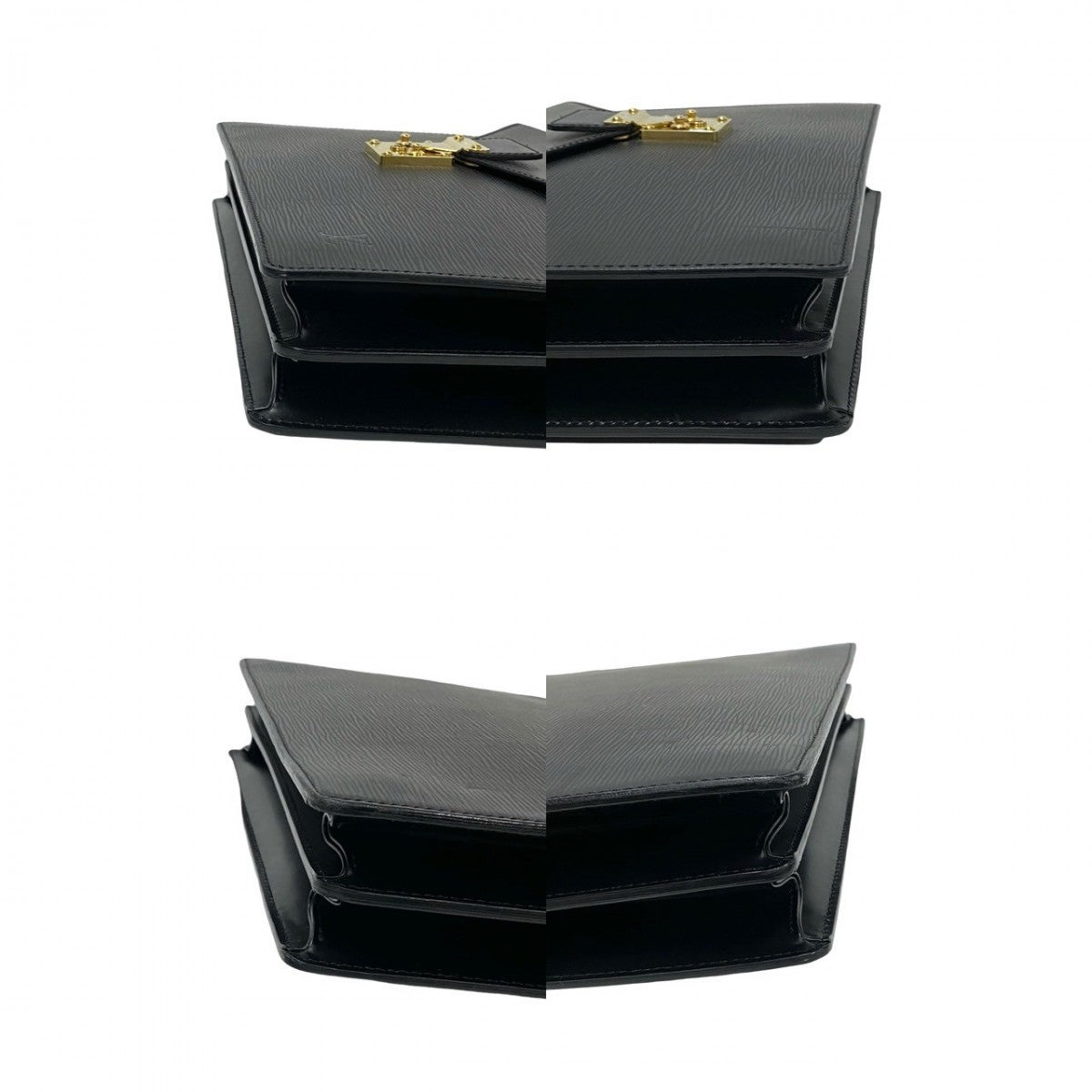 LOUIS VUITTON Business bag leather black Epi Serviette Ambassador mens