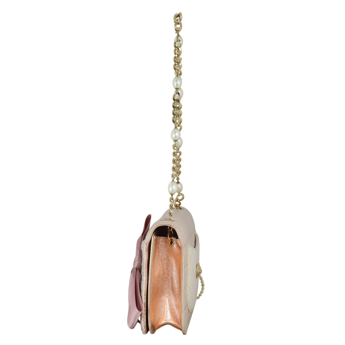 Chanel Camellia Tweed Pearl Chain Flap Bag Vintage