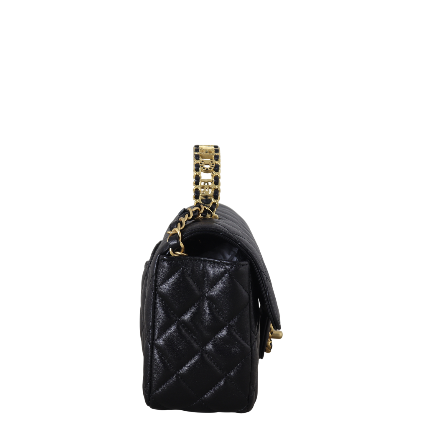 Chanel CC Flap Mini Rectangular Logo Top Handle Bag Lambskin