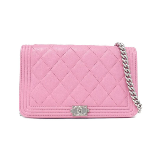 Chanel Boy Chanel Caviar Skin Wallet on Chain