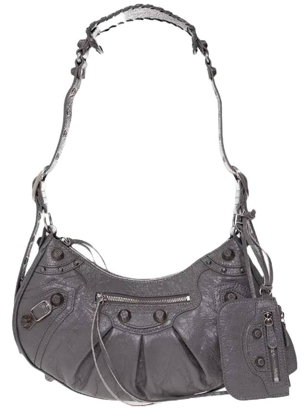 Luxury Balenciaga Trending 2025 Le Cagole Small Leather Shoulder Bag Grey