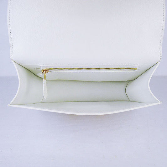 Luxury Hermes Constance Cowskin Leather Bag white golden