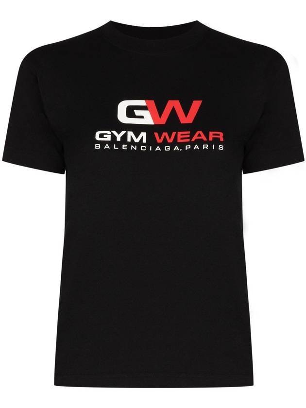Luxury Balenciaga Trending 2025 Gymwear Logo Cotton Short Sleeve T-Shirt Black