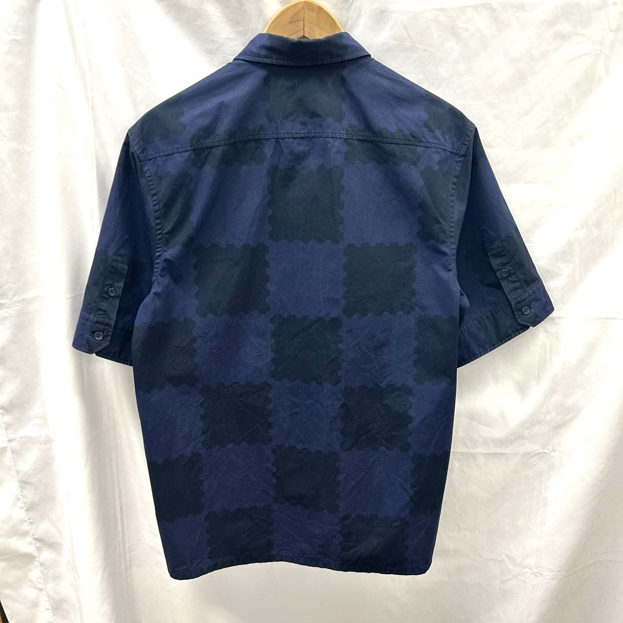 LOUIS VUITTON Nigo Blue Checkered Button Up Shirt